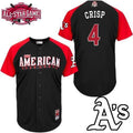 Custom Fan-Made Coco Crisp Oakland Athletics #4 Black 2015 All-Star Edition Baseball Jersey