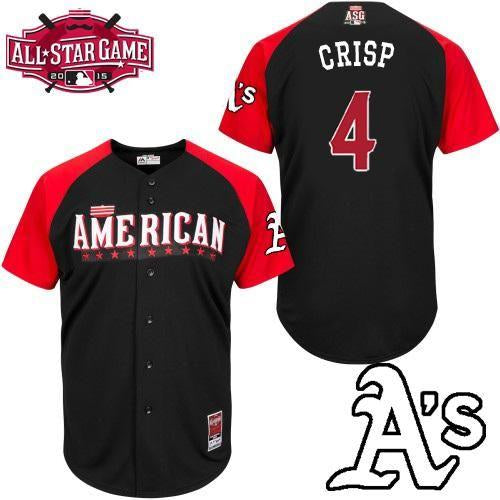 Custom Fan-Made Coco Crisp Oakland Athletics #4 Black 2015 All-Star Edition Baseball Jersey
