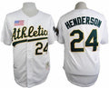 Custom Fan-Made Rickey Henderson Oakland Athletics #24 White 1990 Throwback Baseball Jersey
