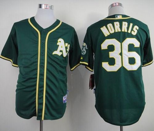 Custom Fan-Made Derek Norris Oakland Athletics #36 Green Baseball Jersey