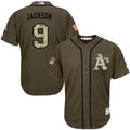 Custom Fan-Made Reggie Jackson Oakland Athletics #9 Green Service Edition Baseball Jersey