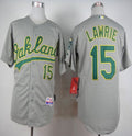 Custom Fan-Made Brett Lawrie Oakland Athletics #15 Grey Baseball Jersey