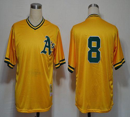 Custom Fan-Made Joe Morgan Oakland Athletics #8 Yellow Baseball Jersey