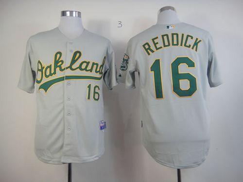 Custom Fan-Made Josh Reddick Oakland Athletics #16 Grey Baseball Jersey