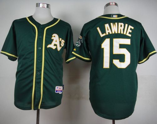 Custom Fan-Made Brett Lawrie Oakland Athletics #15 Green Baseball Jersey