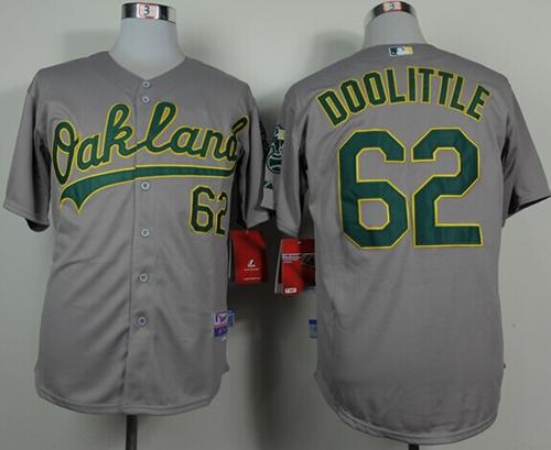 Custom Fan-Made Sean Doolittle Oakland Athletics #62 Grey Baseball Jersey
