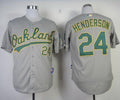 Custom Fan-Made Rickey Henderson Oakland Athletics #24 Grey Baseball Jersey