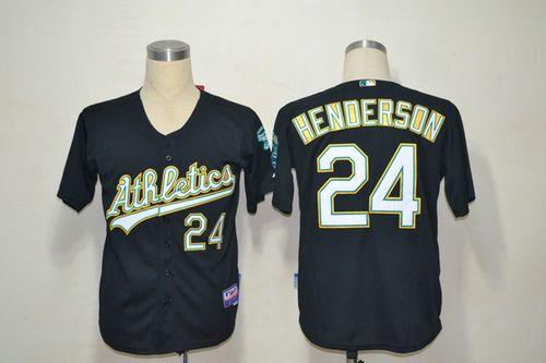 Custom Fan-Made Rickey Henderson Oakland Athletics #24 Black Baseball Jersey