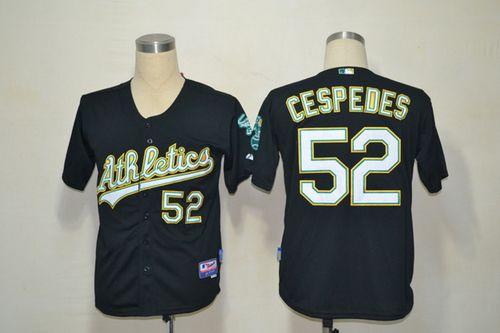 Custom Fan-Made Yoenis Cespedes Oakland Athletics #52 Black Baseball Jersey