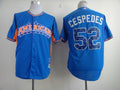 Custom Fan-Made Yoenis Cespedes Oakland Athletics #52 Blue 2013 All-Star Edition Baseball Jersey