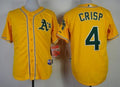 Custom Fan-Made Coco Crisp Oakland Athletics #4 Yellow Baseball Jersey