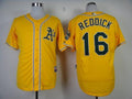 Custom Fan-Made Josh Reddick Oakland Athletics #16 Yellow Baseball Jersey
