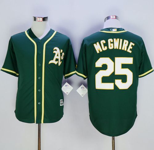 Custom Fan-Made Mark McGwire Oakland Athletics #25 Green Baseball Jersey