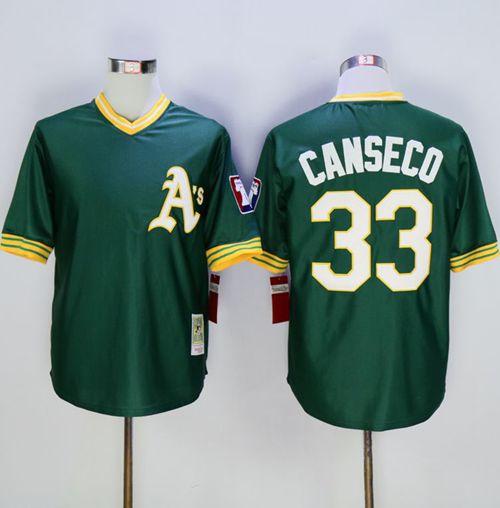 Custom Fan-Made Jose Canseco Oakland Athletics #33 Green Throwback Baseball Jersey