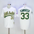Custom Fan-Made Jose Canseco Oakland Athletics #33 White Throwback Baseball Jersey
