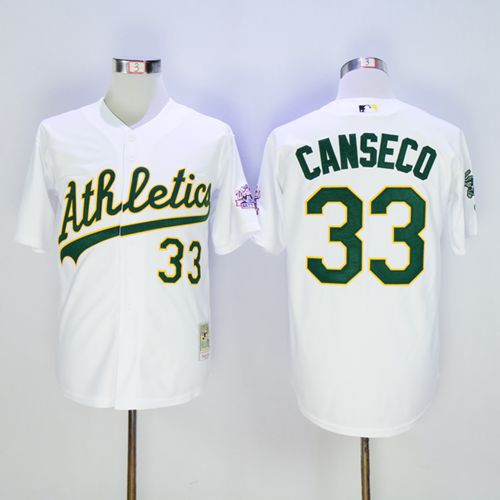 Custom Fan-Made Jose Canseco Oakland Athletics #33 White Throwback Baseball Jersey