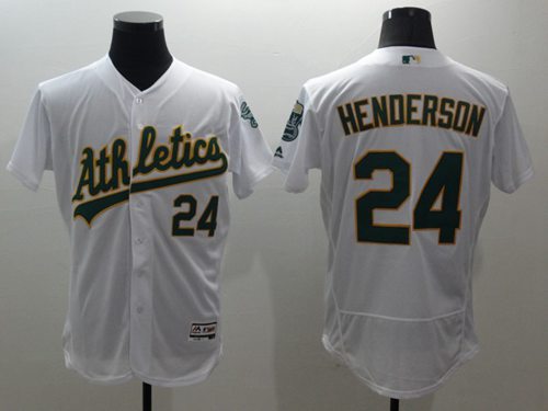 Custom Fan-Made Rickey Henderson Oakland Athletics #24 White Baseball Jersey