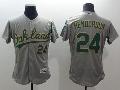 Custom Fan-Made Rickey Henderson Oakland Athletics #24 Grey Baseball Jersey