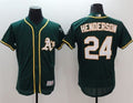 Custom Fan-Made Rickey Henderson Oakland Athletics #24 Green Baseball Jersey