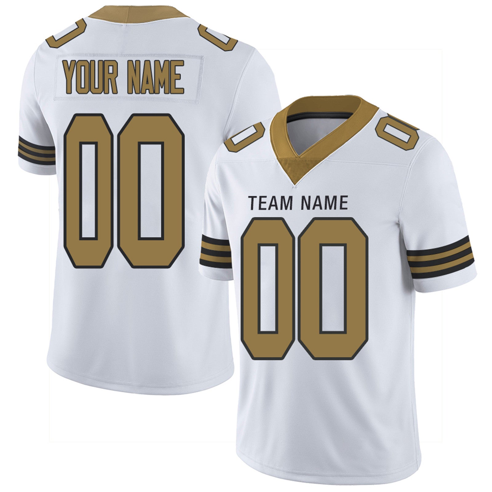 Custom black football jersey front view | GameDay Jerseys
