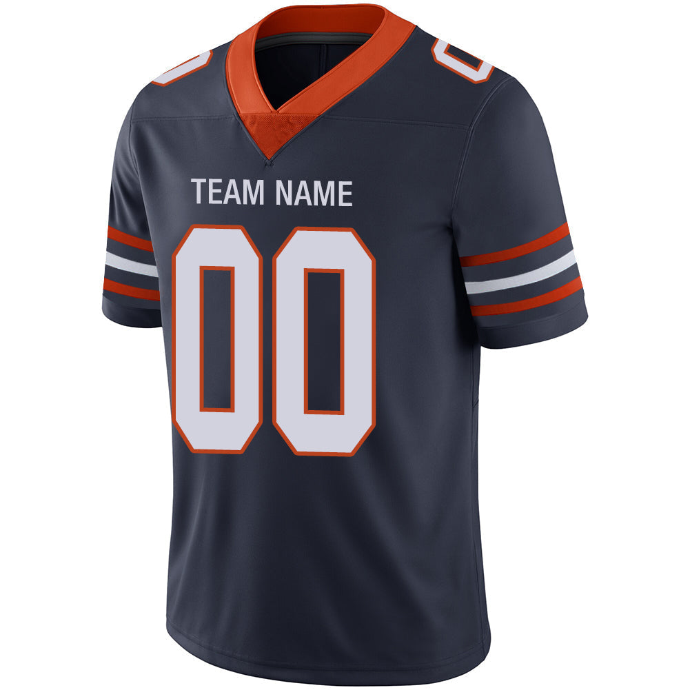 Custom navy football jersey detail | GameDay Jerseys
