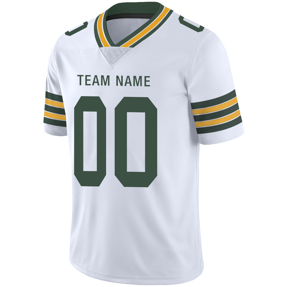 Custom white football jersey detail | GameDay Jerseys