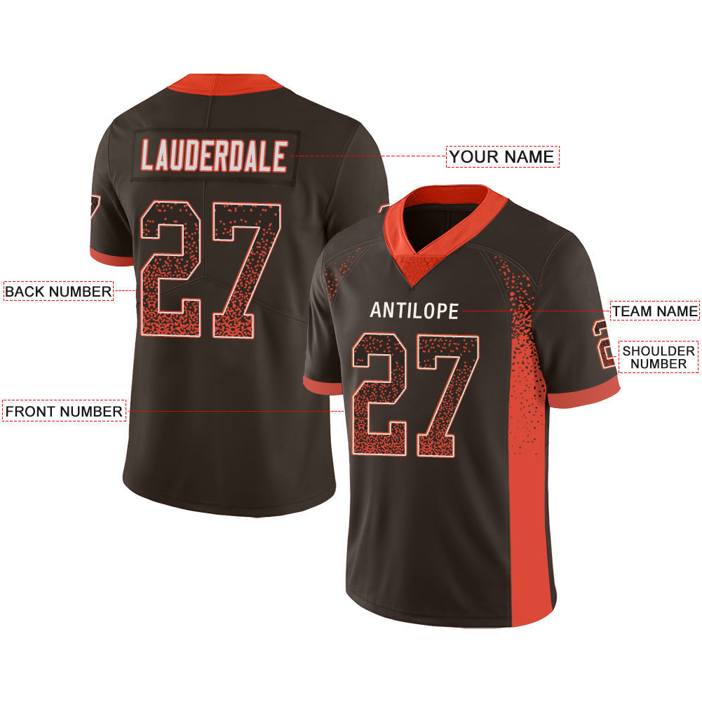 Custom brown football jersey front view | GameDay Jerseys