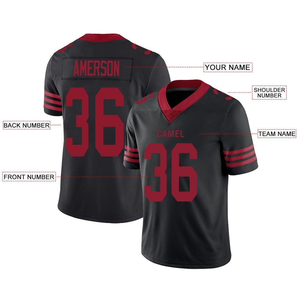 Custom red football jersey full view | GameDay Jerseys
