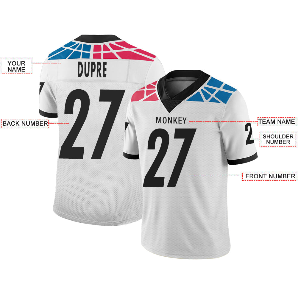 Custom white football jersey front view | GameDay Jerseys