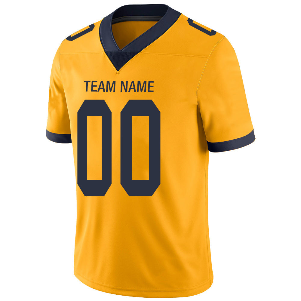 Custom gold football jersey detail | GameDay Jerseys