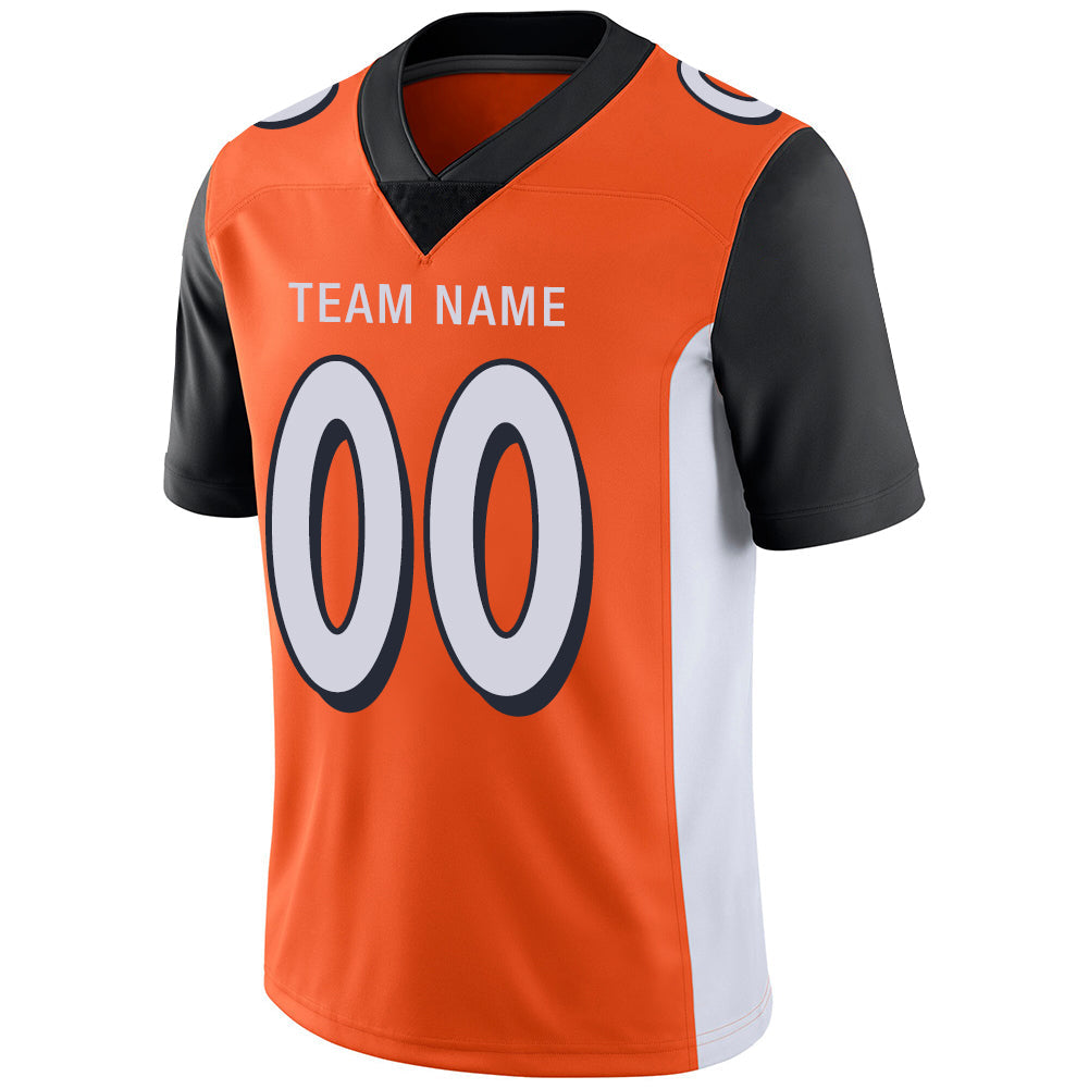 Custom orange football jersey detail | GameDay Jerseys