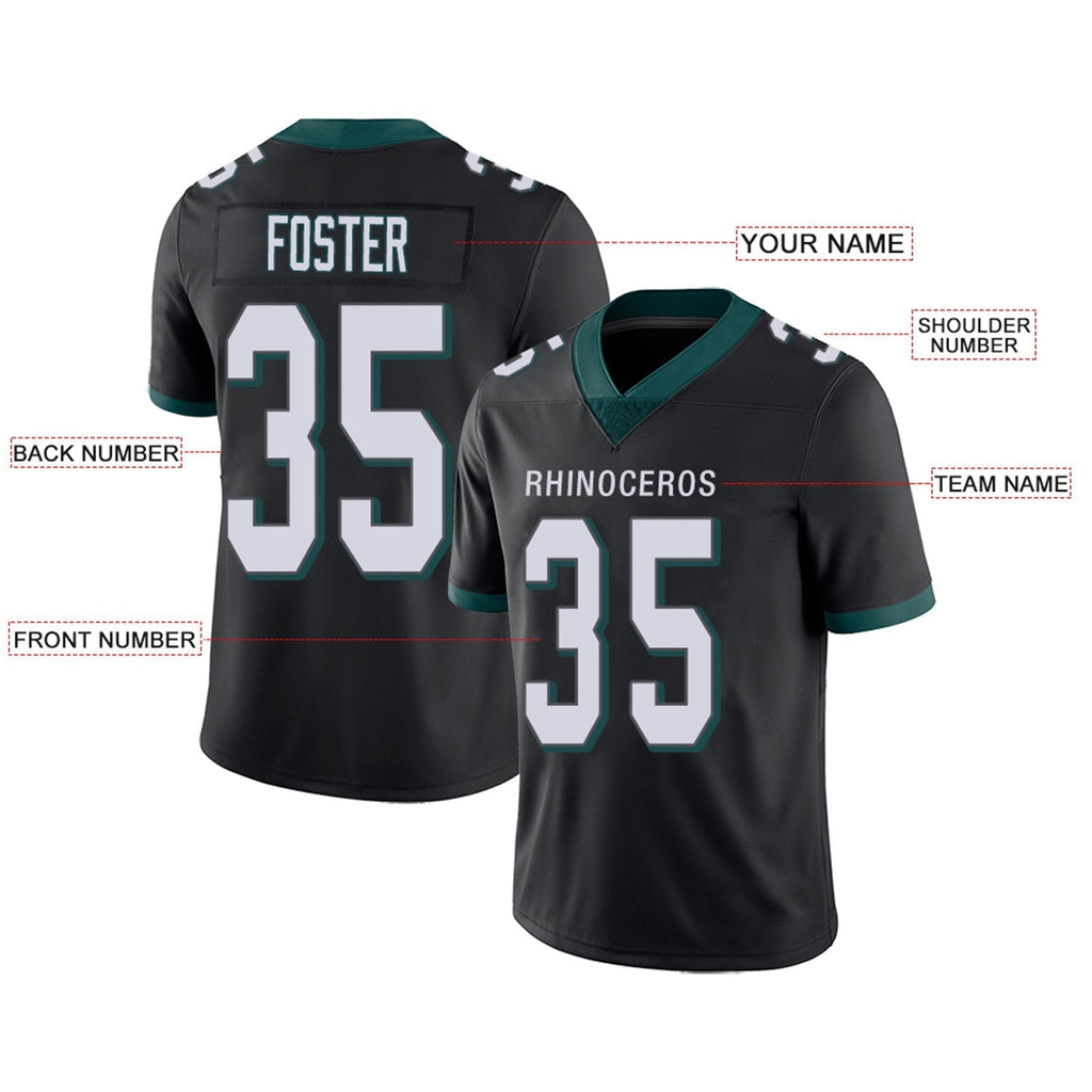 Custom green football jersey detail | GameDay Jerseys