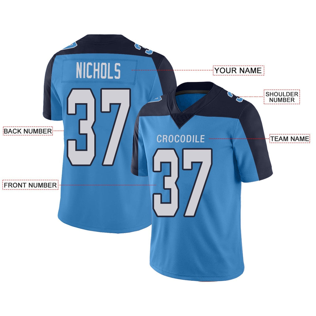 Custom navy football jersey full view | GameDay Jerseys