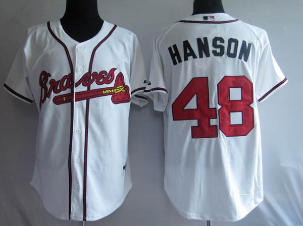 Custom Fan-Made Tommy Hanson Atlanta Braves #48 White Baseball Jersey