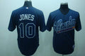 Custom Fan-Made Chipper Jones Practise Atlanta Braves #10 Blue Baseball Jersey