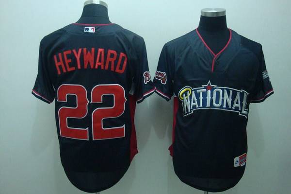 Custom Fan-Made Jason Heyward Nation BP Atlanta Braves #22 Blue 2010 All-Star Edition Baseball Jersey