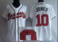 Custom Fan-Made Chipper Jones Autographed Atlanta Braves #10 White Baseball Jersey