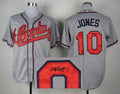 Custom Fan-Made Chipper Jones Autographed Atlanta Braves #10 Grey Baseball Jersey
