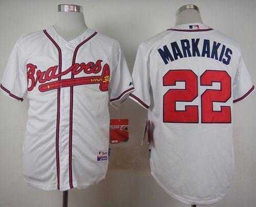 Custom Fan-Made Nick Markakis Atlanta Braves #22 White Baseball Jersey