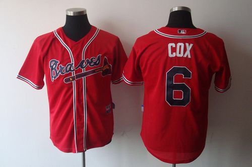 Custom Fan-Made Bobby Cox Atlanta Braves #6 Red Baseball Jersey