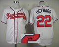 Custom Fan-Made Jason Heyward Autographed Atlanta Braves #22 White Baseball Jersey
