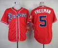 Custom Fan-Made Freddie Freeman Atlanta Braves #5 Red Baseball Jersey