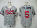 Custom Fan-Made Freddie Freeman Atlanta Braves #5 Grey Baseball Jersey