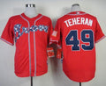 Custom Fan-Made Julio Teheran Atlanta Braves #49 Red Baseball Jersey