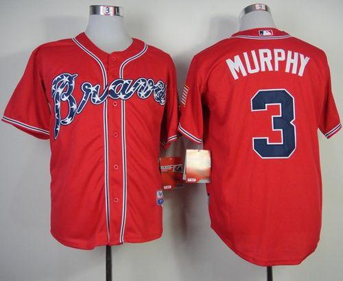 Custom Fan-Made Dale Murphy Atlanta Braves #3 Red Baseball Jersey