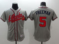 Custom Fan-Made Freddie Freeman Atlanta Braves #5 Grey Baseball Jersey