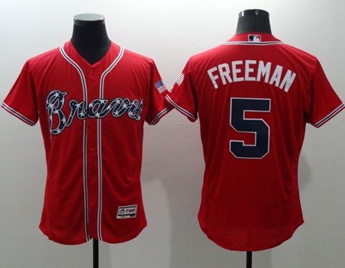 Custom Fan-Made Freddie Freeman Atlanta Braves #5 Red Baseball Jersey
