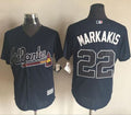 Custom Fan-Made Nick Markakis Atlanta Braves #22 Blue Baseball Jersey