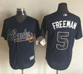 Custom Fan-Made Freddie Freeman Atlanta Braves #5 Blue Baseball Jersey