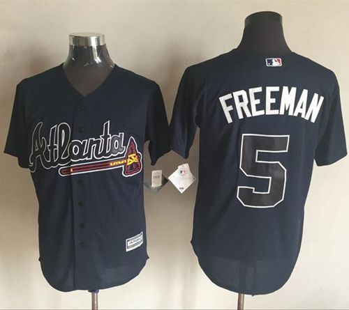 Custom Fan-Made Freddie Freeman Atlanta Braves #5 Blue Baseball Jersey